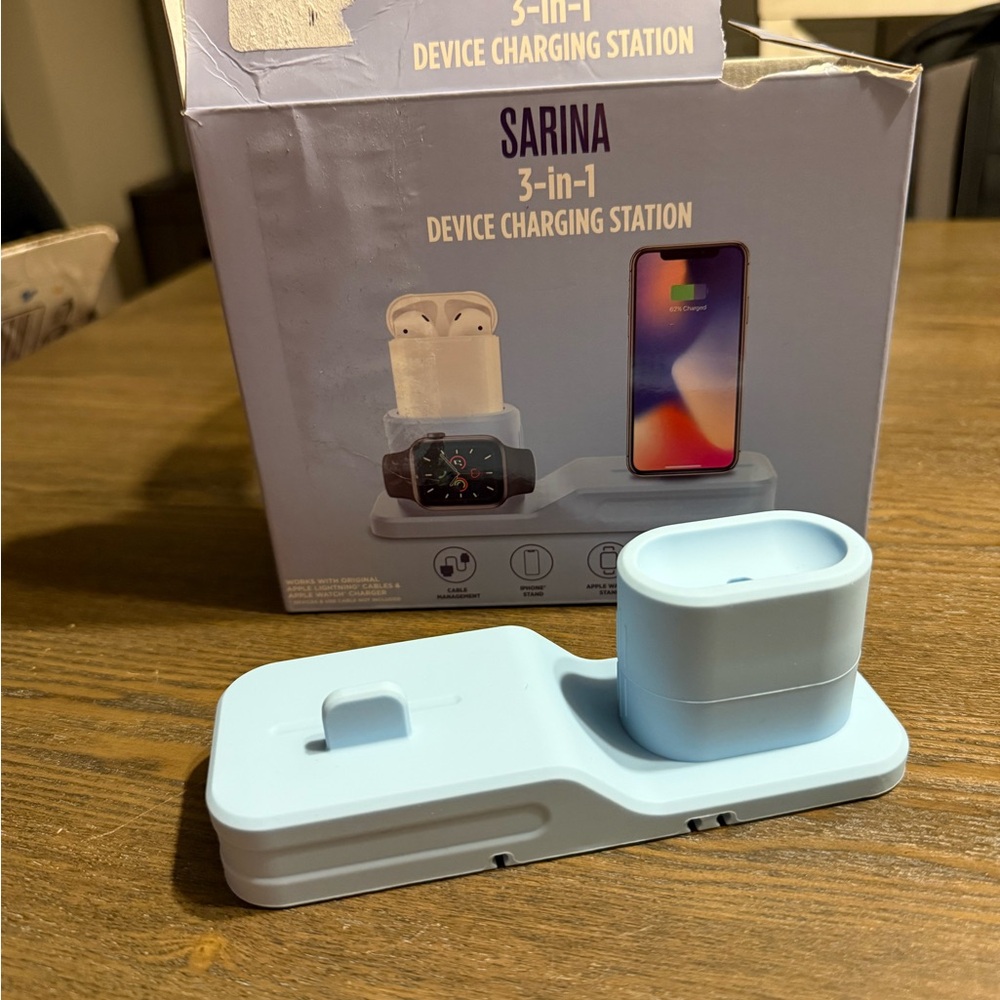 Light Blue 2-in-1 Charging Dock Stand
